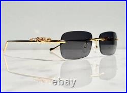 Bonano Giaguaro Rimless Gold Eyeglasses Sunglasses Frame Vintage Designer