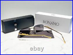 Bonano Giaguaro Rimless Gold Eyeglasses Sunglasses Frame Vintage Designer