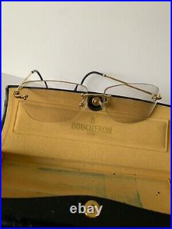 Boucheron Paris Lunettes Rimless Eyeglasses Gold Filled Made in France