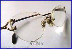 CARTIER 1990s CLASSIC C 18K GOLD PLATED RIMLESS EYEGLASSES -MADE IN FRANCE- MINT