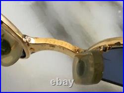 CARTIER 24K GOLD (GP) ORIG. PANTHER GM Blue Lens Aviator Sun Glasses. Special! READ