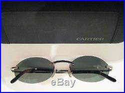 CARTIER Classic Platinum Pltd Rimless Eyewear Sunglasses withBox & Papers