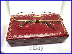 CARTIER DIAMOND Vintage! Eyeglasses / Sunglasses Panthere Santos Gold