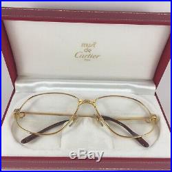 CARTIER Eye Frame c1988 Vintage Panthere Lunettes 22ct Gold Glasses 59-16 140