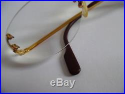CARTIER. Eyewear Frames Glasses Spectacles Gold-Tone Frame Vintage 90s Rimless