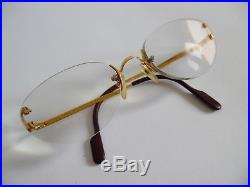 CARTIER. Eyewear Frames Glasses Spectacles Golden Frame Vintage 90s Rimless