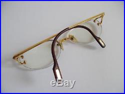CARTIER. Eyewear Frames Glasses Spectacles Golden Frame Vintage 90s Rimless