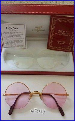 CARTIER GOLD FRAME ROUND LENS EYEGLASSES Authentic, Vintage, Pre-owned