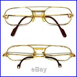 CARTIER Must Louis 55-20 140 Vintage Eyeglasses / Sunglasses Gold Silver 11025