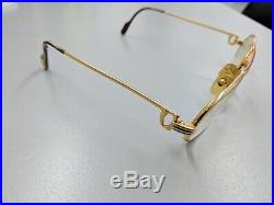 CARTIER Prescription Gold Eyeglasses 140 + sunglass attachment and Box VINTAGE