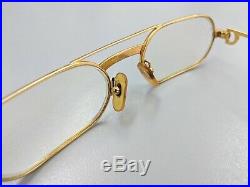 CARTIER Prescription Gold Eyeglasses 140 + sunglass attachment and Box VINTAGE