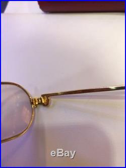 CARTIER Prescription Gold tone Eyeglasses Paris France 130 With Box Vintage