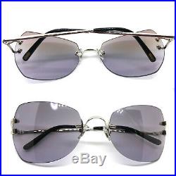 CARTIER RIMLESS Vintage Eyeglasses / Sunglasses Silver Purple 3points