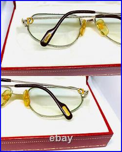 CARTIER ROMANCE LOUIS Vintage Eyeglasses / Sunglasses GOLD Silver Case 20920