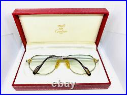CARTIER ROMANCE LOUIS Vintage Eyeglasses / Sunglasses GOLD Silver Case 20920