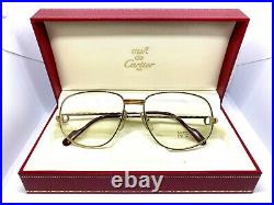 CARTIER ROMANCE LOUIS Vintage Eyeglasses / Sunglasses GOLD Silver Case 30406