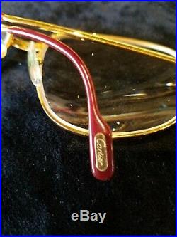 CARTIER Rare EUC Frames Paris France 130 Gold Vintage Eyeglasses 56-16 UNISEX