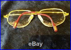 CARTIER Rare EUC Frames Paris France 130 Gold Vintage Eyeglasses 56-16 UNISEX
