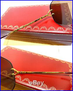 CARTIER Rimless Vintage! Eyeglasses / Sunglasses Panthere Santos Gold BOX 20503