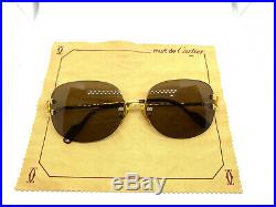 CARTIER Rimless Vintage! Eyeglasses / Sunglasses Panthere Santos Gold BOX 20503