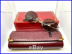 CARTIER Rimless Vintage! Eyeglasses / Sunglasses Silver Grey BOX 20906