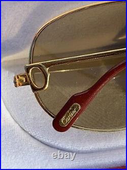 CARTIER Romance Louis 56-16-130 Vintage Eyeglasses Sunglasses Gold Case 779935