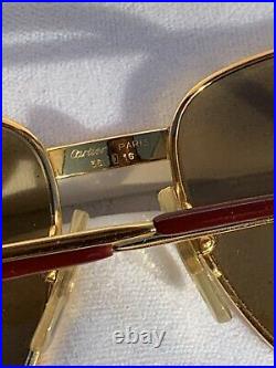 CARTIER Romance Louis 56-16-130 Vintage Eyeglasses Sunglasses Gold Case 779935
