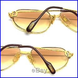 CARTIER Romance Louis 56-16-130 Vintage Eyeglasses Sunglasses Gold Silver 11025