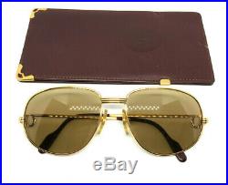 CARTIER Romance Louis 56-16-130 Vintage Eyeglasses Sunglasses Gold Silver 11026