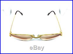 CARTIER Romance Louis 58-18-135 Vintage Eyeglasses Sunglasses Gold Silver 20301
