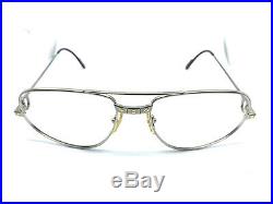 CARTIER Romance Santos 58-18 140 Mat Silver Vintage Eyeglasses Sunglasses 11129