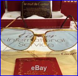 CARTIER Romance Vendome Louis 54-16-130mm Sunglasses/Eyeglasses Gold Vtg France