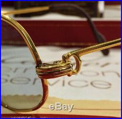 CARTIER Romance Vendome Louis 54-16-130mm Sunglasses/Eyeglasses Gold Vtg France