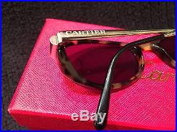 CARTIER Sunglasses Frames Panther Santos Sunset Tortoise & Silver Ca 90'S