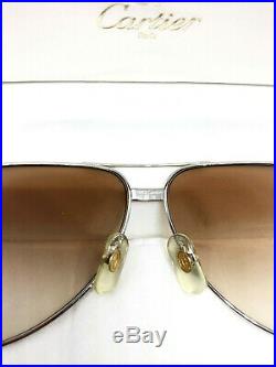 CARTIER Vendome Louis 1983 Silver Gold Vintage Eyeglasses / Sunglasses & BOX