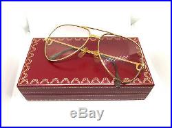 CARTIER Vendome Louis Gold 59-14-140 Vintage Eyeglasses / Sunglasses & BOX