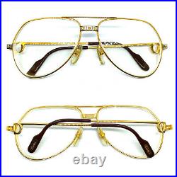 CARTIER Vendome SANTOS 56-14-130 Vintage Eyeglasses Sunglasses with Case 20502