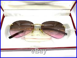 CARTIER Vintage! Eyeglasses / Sunglasses rimless rimeless Gold stone 20515