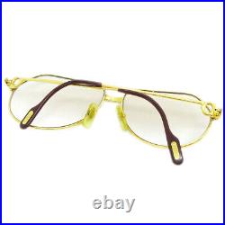 CARTIER Vintage Logos Reading Glasses Eye Wear Gold Brown 5914 AK31455b