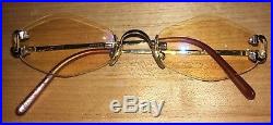 CARTIER Vintage Rimless Gold frames Eyeglasses Paris France 135 3050937