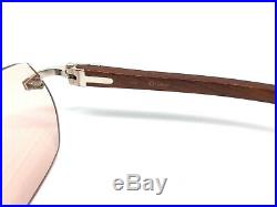 CARTIER WOOD Vintage! Eyeglasses / Sunglasses Panthere Santos Gold 11102