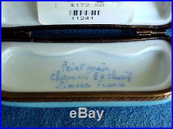 CHAMONT Limoges Pink Roses Eye Glasses Case Optometrist Vintage Trinket Box