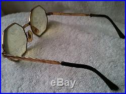 COTTET FRANCE Vintage 14K Gold Plated Octagonal Eyeglasses Sunglasses Frames Uni