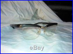 C. 1960 Men's Amor Browline eyeglasses frame, Pearl-gray & gold filled