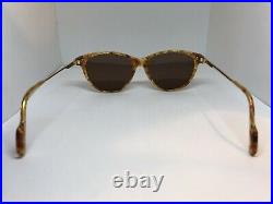 Cartier 22k Gold Jaspe Cat Sunglasses Glasses Eyeglasses Frame Vintage Wood Buff