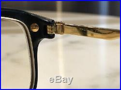Cartier Black Lumen 22k Gold Vintage Sunglasses Glasses Frames Rare Wire Metal