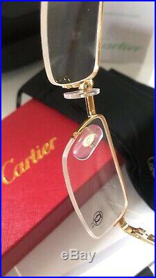 Cartier C Decor Vintage Optical HalfRim Stainless Steel Eyeglass sunglass Frames