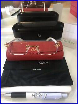 Cartier C Decor Vintage Optical Riml Wood C Decore Buff Eyeglass sunglass Frames