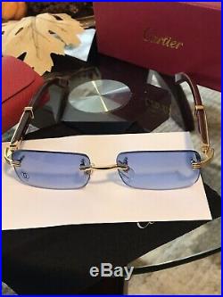 Cartier C Decor Vintage Optical Rimless Wood Eyeglass sunglass Frames