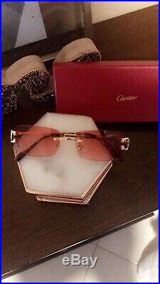 Cartier C Decor Vintage Rimless Stainless Steel Eyeglass sunglass Frames